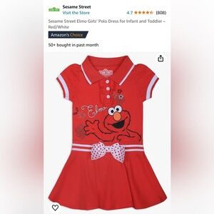 Sesame Street Elmo Girls’ Polo Dress
